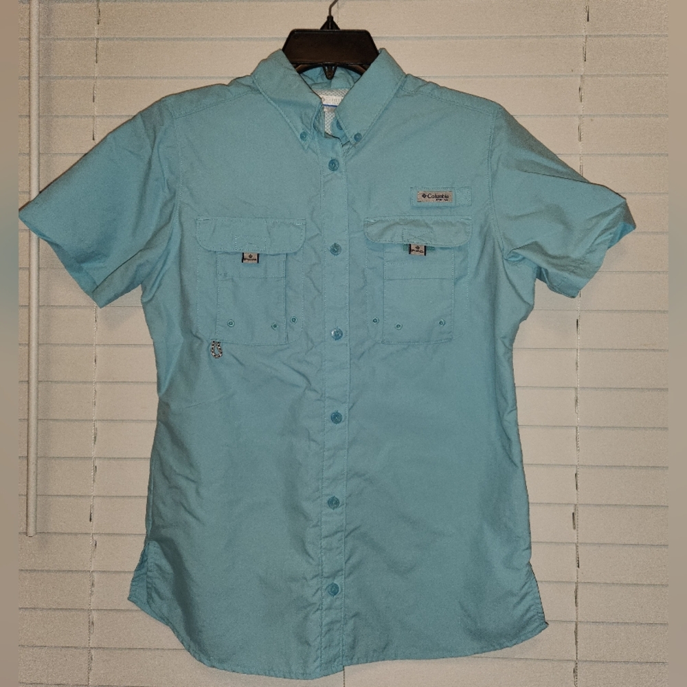 Columbia PFG Women's Teal Short Sleeve Shirt Size XS - Picture 11 of 15